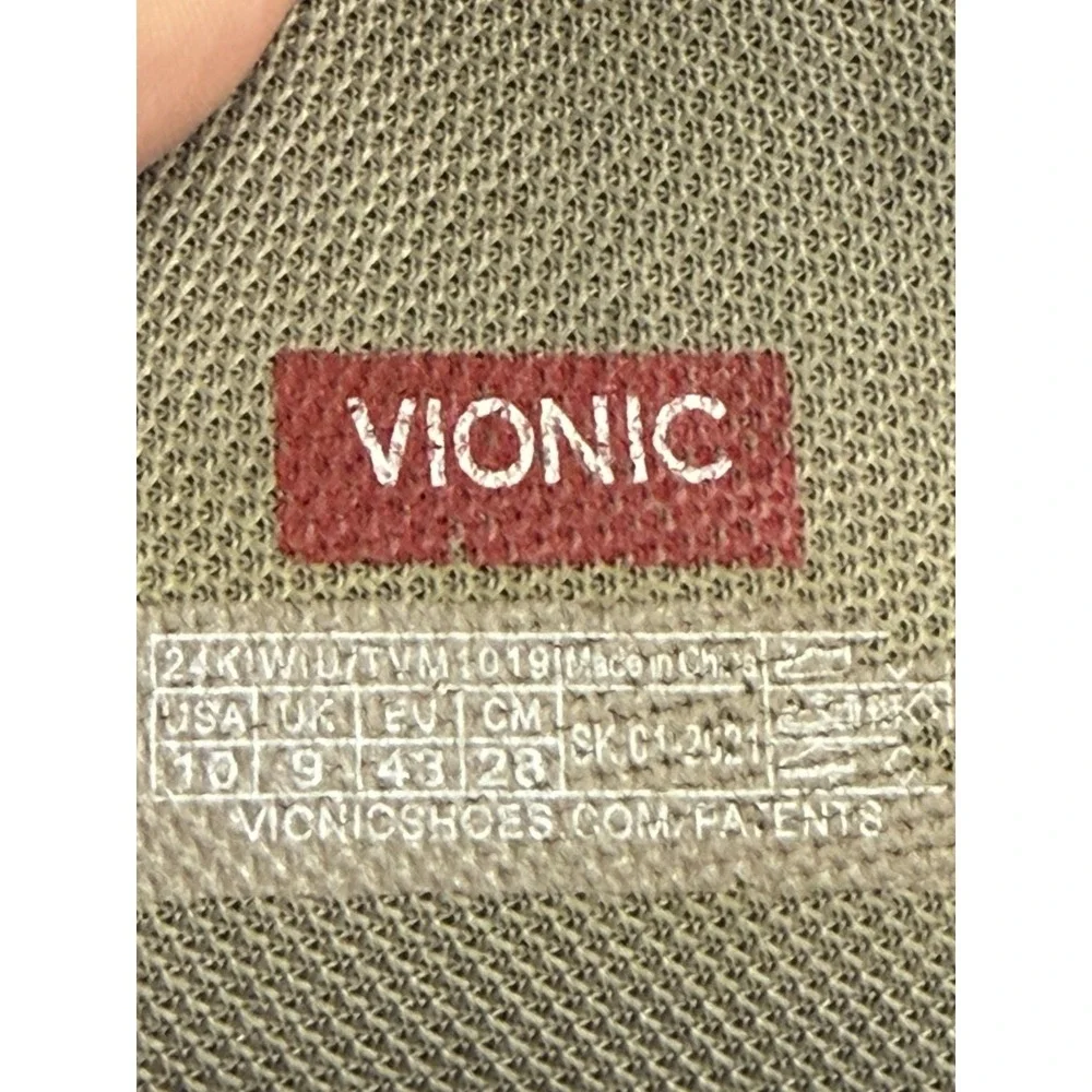 Vionic Kiwi -Men's Motion Control Orthotic Slide Sandal Camel Khaki Sz 10